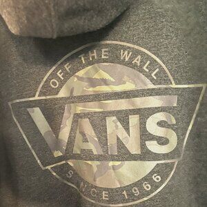 VANS off the wall  Dark Grey with Camo  logo Hoodie - Mens XXL